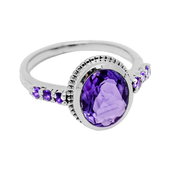 Sterling Silver Amethyst Ring SSR203