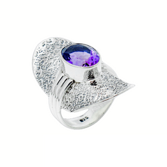 Sterling Silver Amethyst Ring SSR183
