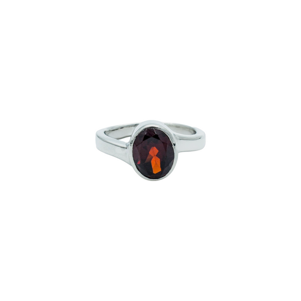 Sterling Silver Garnet Ring SSR233