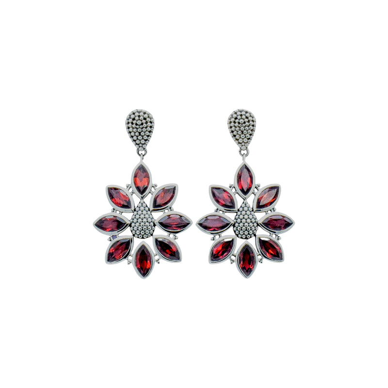 Sterling Silver Garnet Earrings SSER63