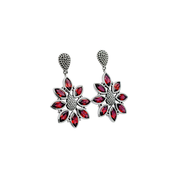 Sterling Silver Garnet Earrings SSER63
