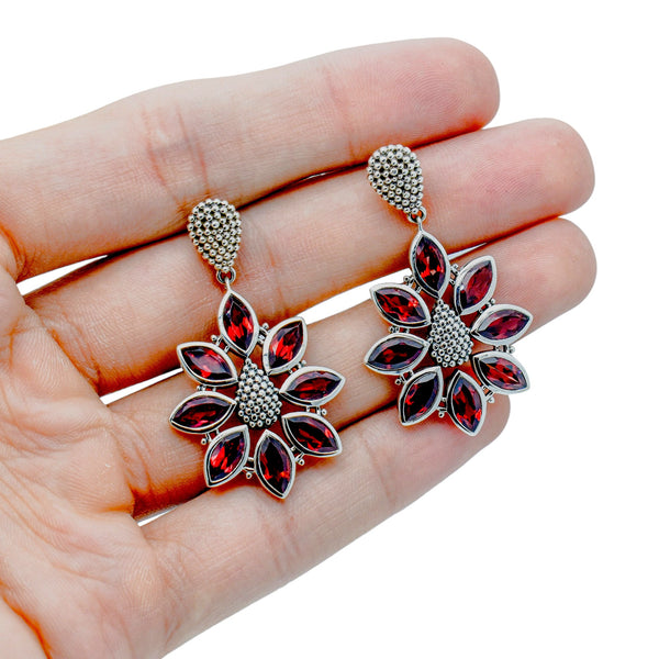 Sterling Silver Garnet Earrings SSER63