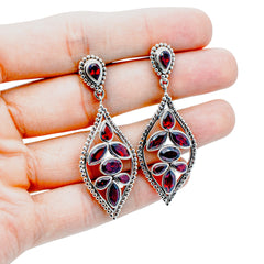 Sterling Silver Garnet Earrings SSER61