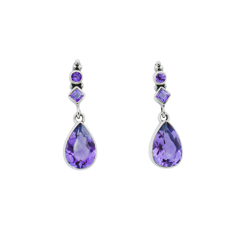Sterling Silver Amethyst Earrings SSER95