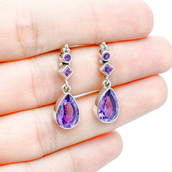 Sterling Silver Amethyst Earrings SSER95