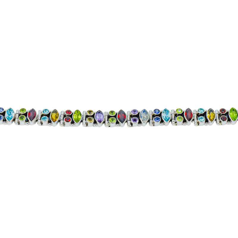 Sterling Silver Multi gemstone Bracelet SSBR61