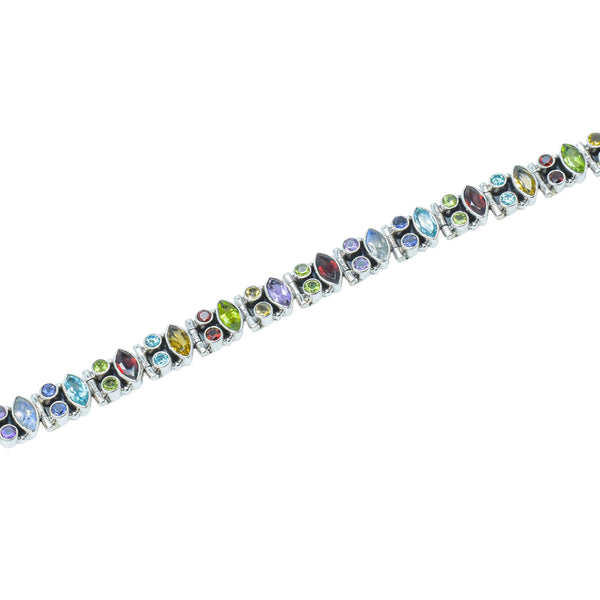 Sterling Silver Multi gemstone Bracelet SSBR61