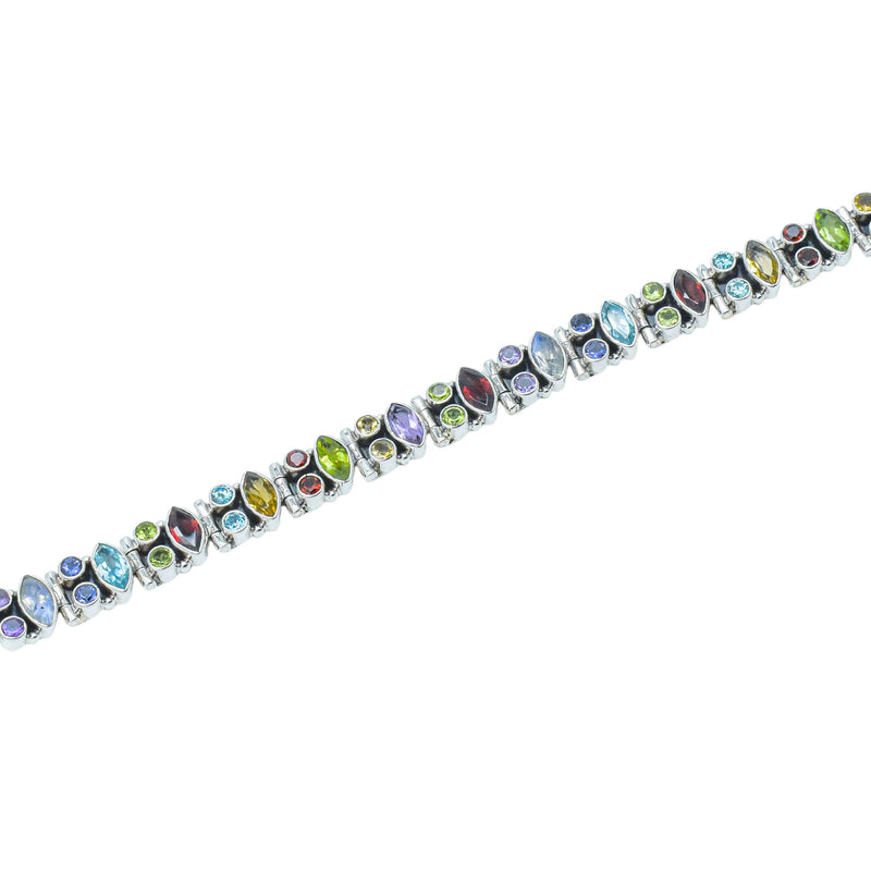 Sterling Silver Multi gemstone Bracelet SSBR61