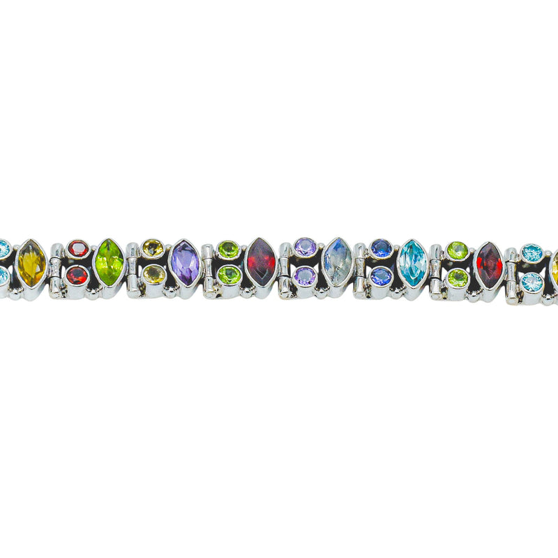 Sterling Silver Multi gemstone Bracelet SSBR61