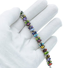 Sterling Silver Multi gemstone Bracelet SSBR61