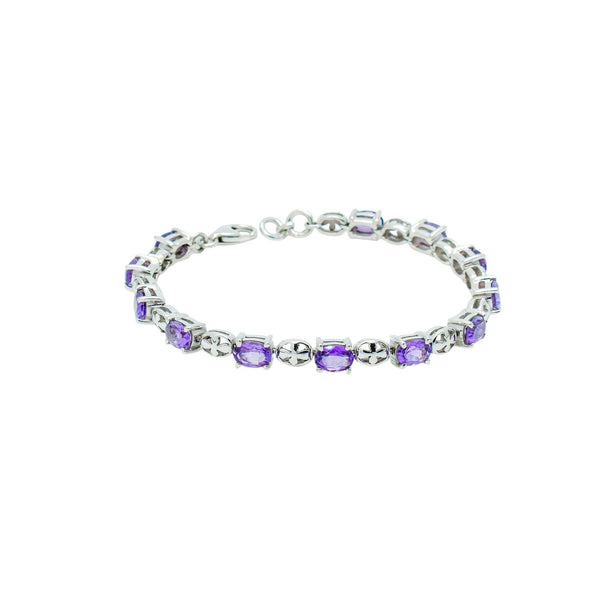 Sterling Silver Amethyst Bracelet SSBR51