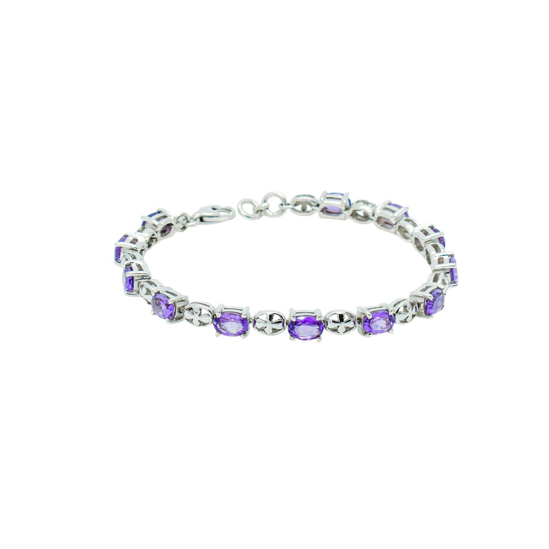 Sterling Silver Amethyst Bracelet SSBR51