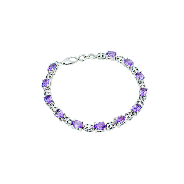 Sterling Silver Amethyst Bracelet SSBR51