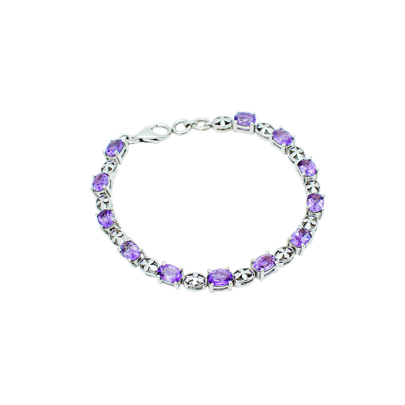 Sterling Silver Amethyst Bracelet SSBR51