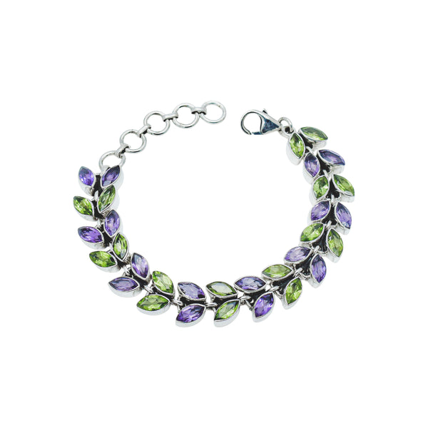 Sterling Silver Amethyst & Peridot Bracelet SSBR59