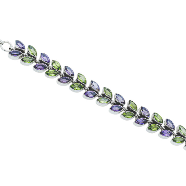 Sterling Silver Amethyst & Peridot Bracelet SSBR59