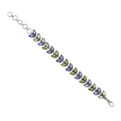 Sterling Silver Amethyst & Peridot Bracelet SSBR59