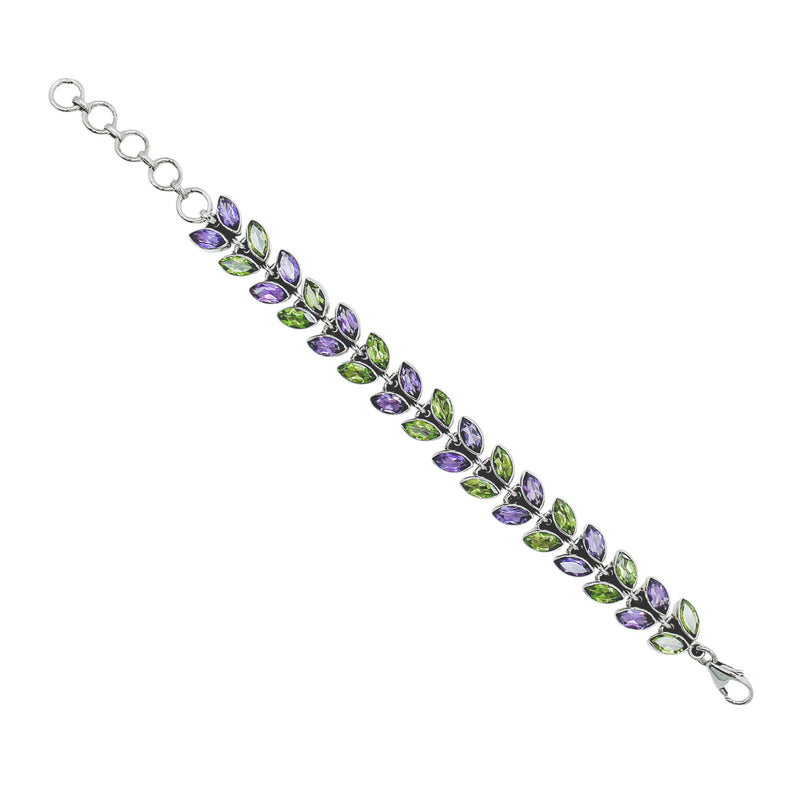 Sterling Silver Amethyst & Peridot Bracelet SSBR59