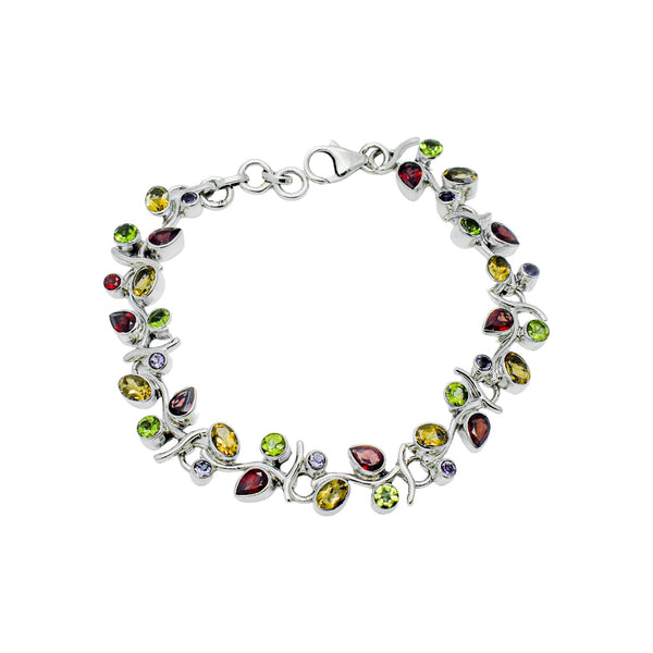 Sterling Silver Multi gemstone Bracelet SSBR56