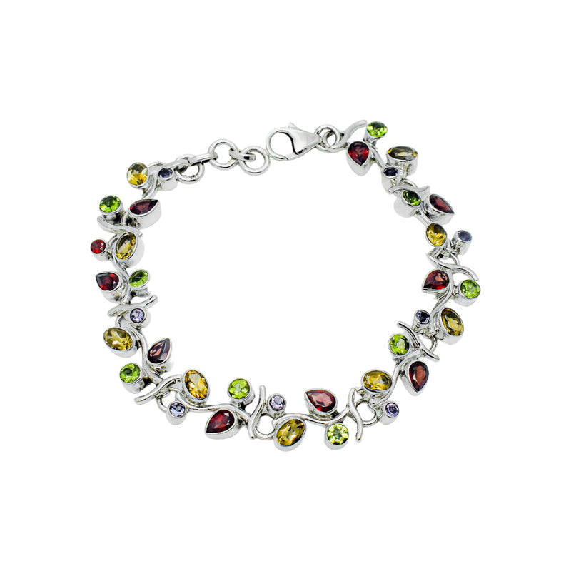 Sterling Silver Multi gemstone Bracelet SSBR56