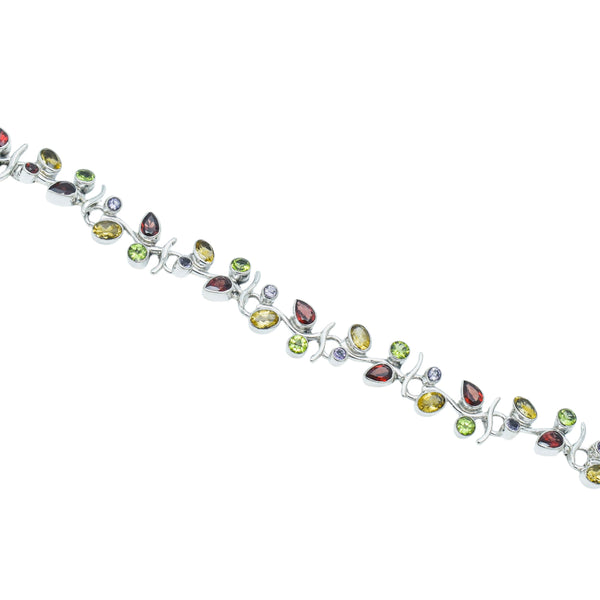 Sterling Silver Multi gemstone Bracelet SSBR56