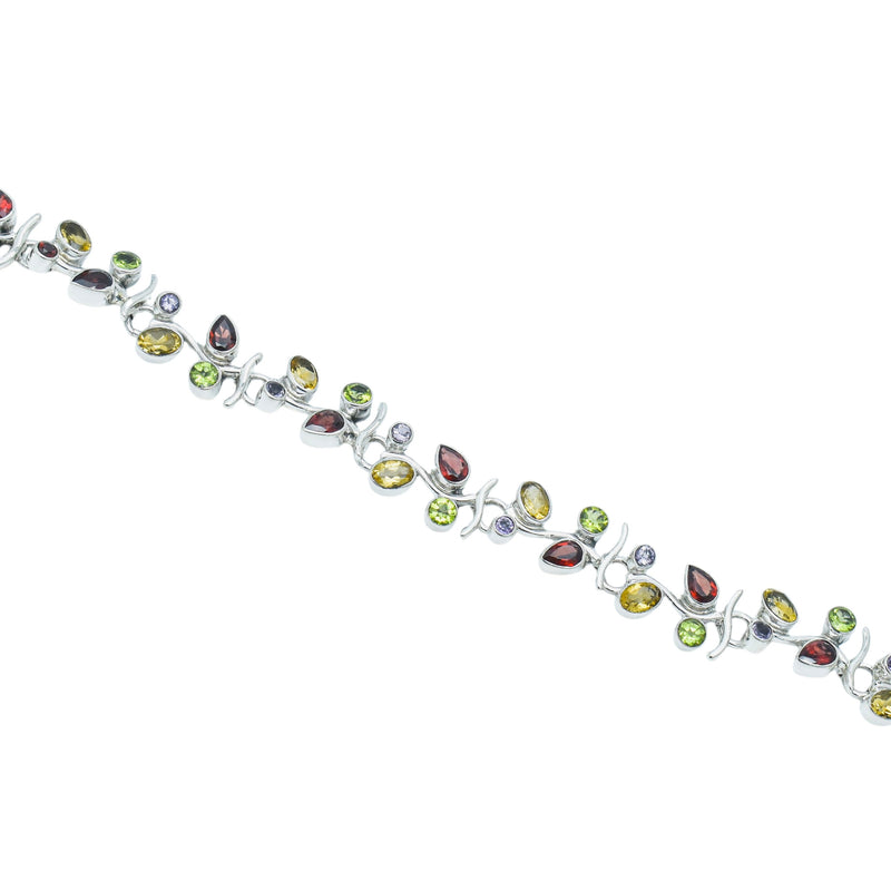 Sterling Silver Multi gemstone Bracelet SSBR56