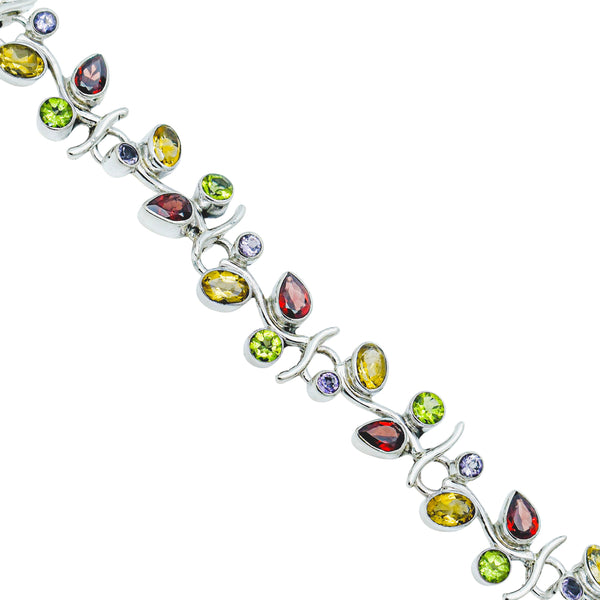Sterling Silver Multi gemstone Bracelet SSBR56