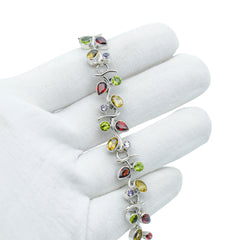 Sterling Silver Multi gemstone Bracelet SSBR56