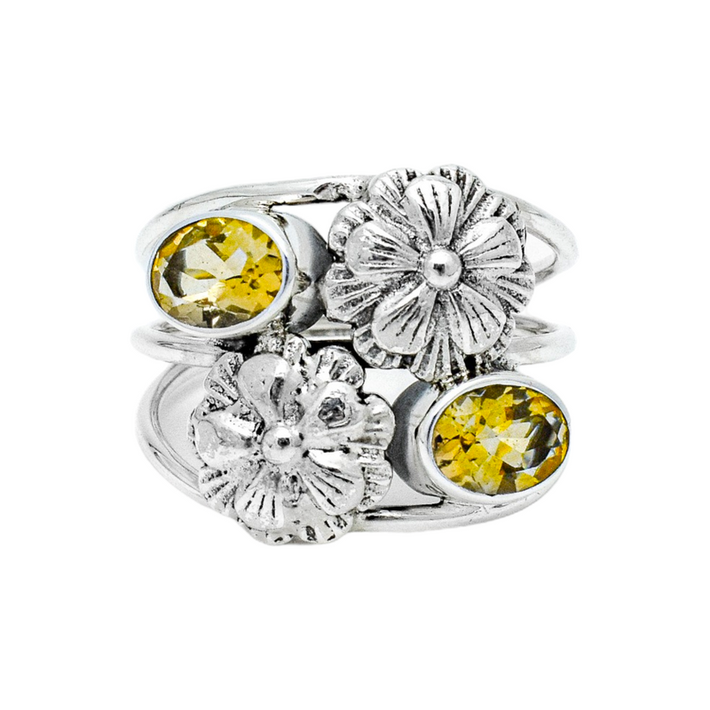 Sterling Silver Citrine Ring SSR155