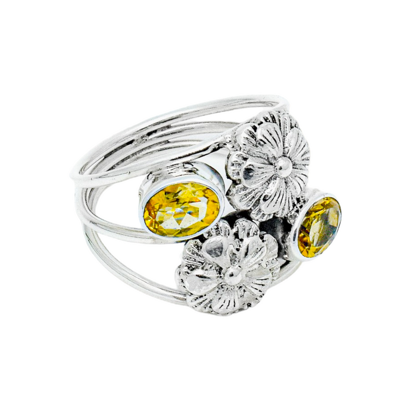 Sterling Silver Citrine Ring SSR155