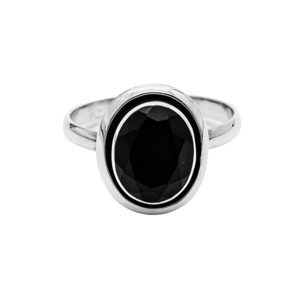 Sterling Silver Black Spinel Ring SSR246