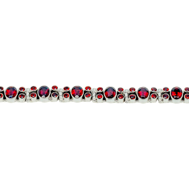 Sterling Silver Garnet Bracelet SSBR60