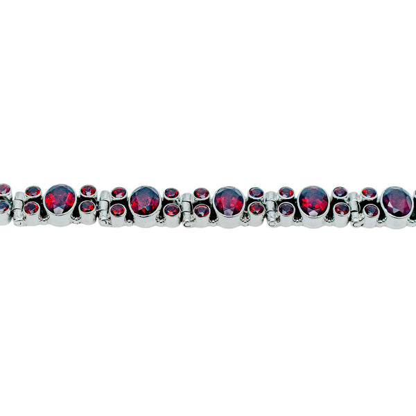 Sterling Silver Garnet Bracelet SSBR60