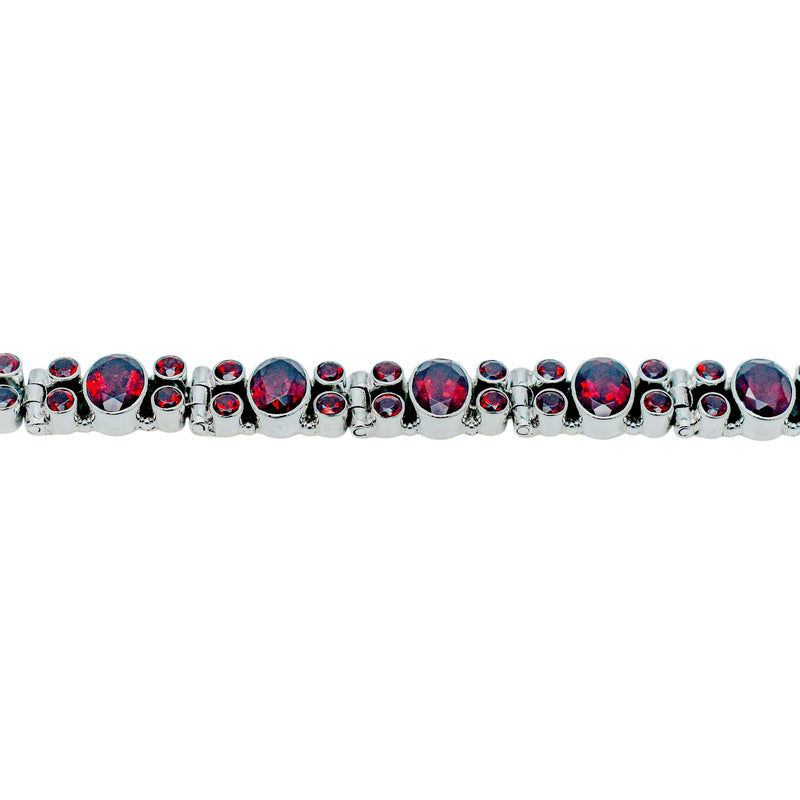 Sterling Silver Garnet Bracelet SSBR60