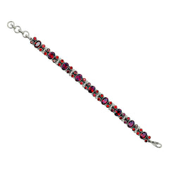 Sterling Silver Garnet Bracelet SSBR60