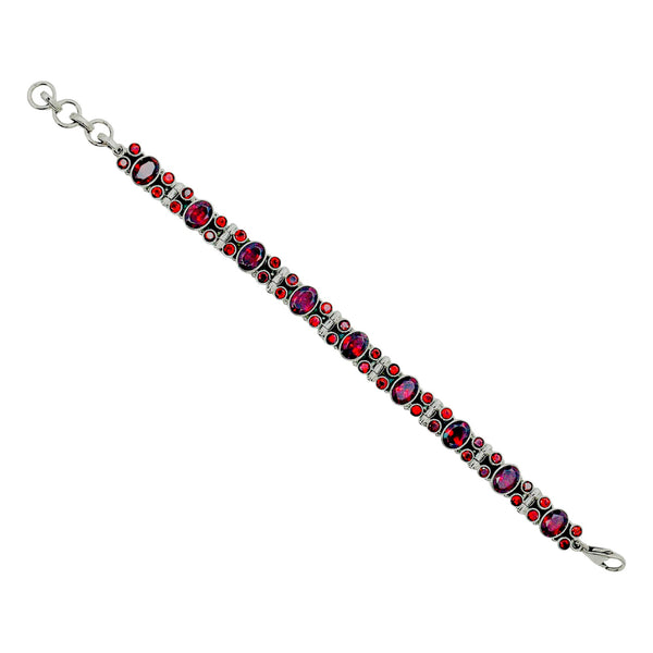Sterling Silver Garnet Bracelet SSBR60