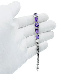 Sterling Silver Amethyst Bracelet SSBR67