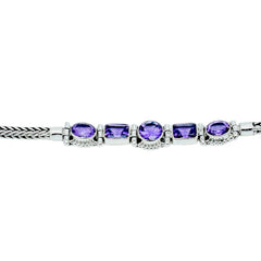Sterling Silver Amethyst Bracelet SSBR67