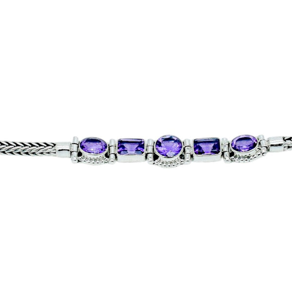 Sterling Silver Amethyst Bracelet SSBR67