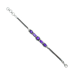 Sterling Silver Amethyst Bracelet SSBR67