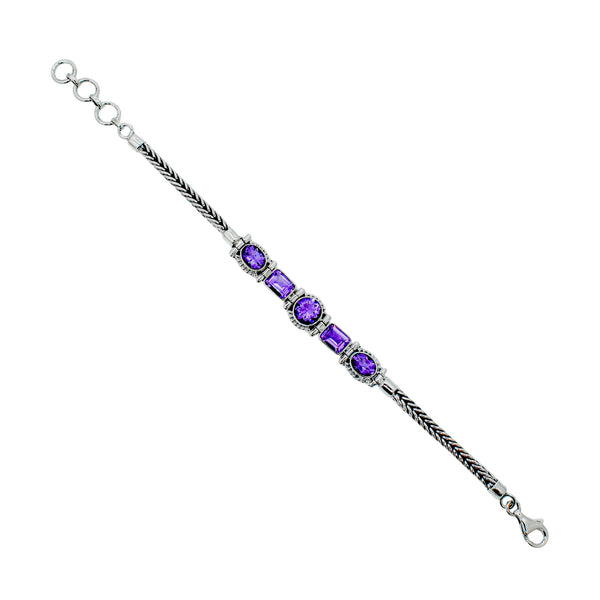Sterling Silver Amethyst Bracelet SSBR67