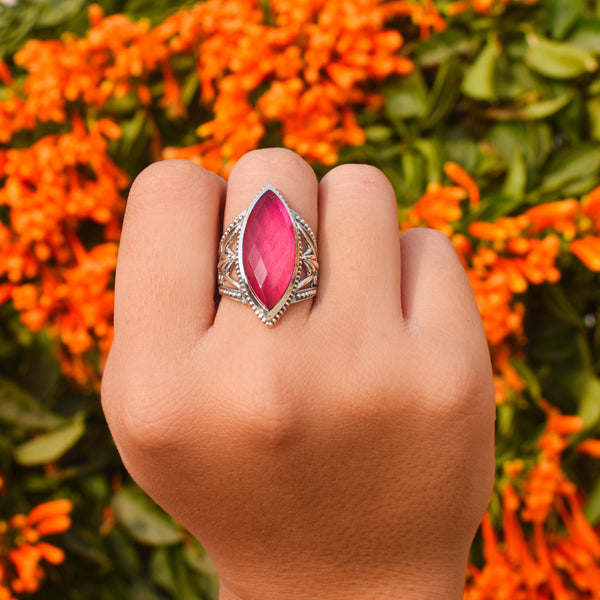 Sterling Silver Pink Quartz Ring SSR27