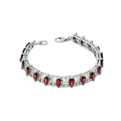 Sterling Silver Garnet Bracelet SSBR57