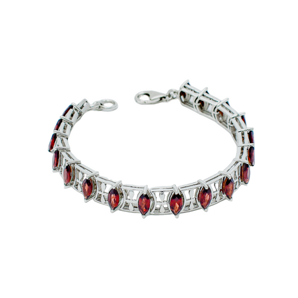 Sterling Silver Garnet Bracelet SSBR57