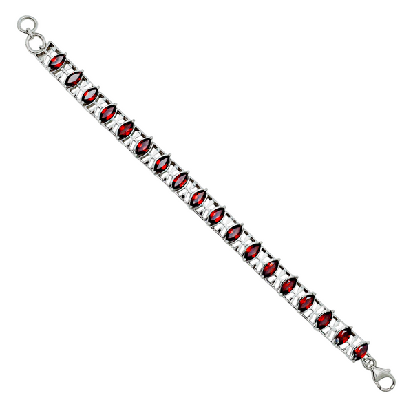Sterling Silver Garnet Bracelet SSBR57