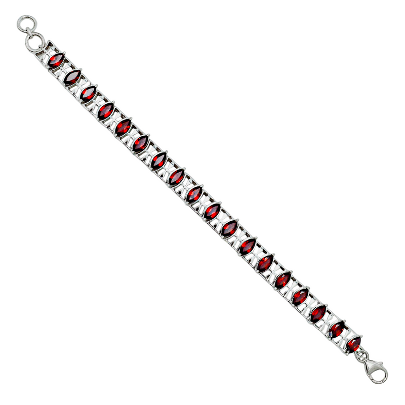 Sterling Silver Garnet Bracelet SSBR57