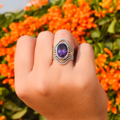 Sterling Silver Amethyst Ring SSR66