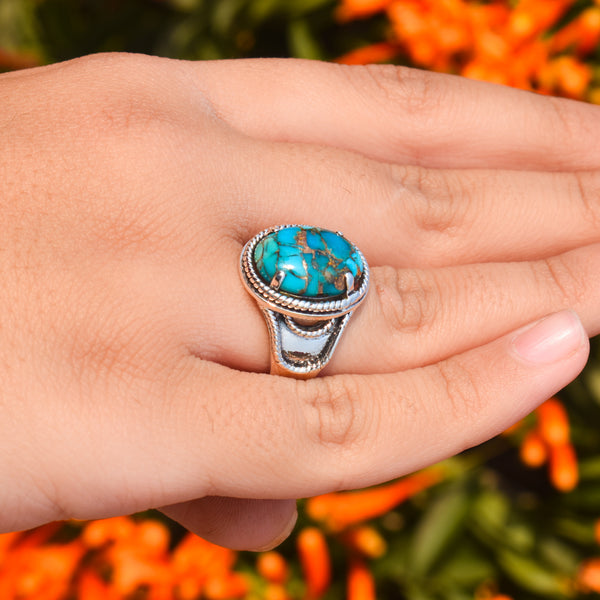 Sterling Silver Copper Turquoise Ring SSR43