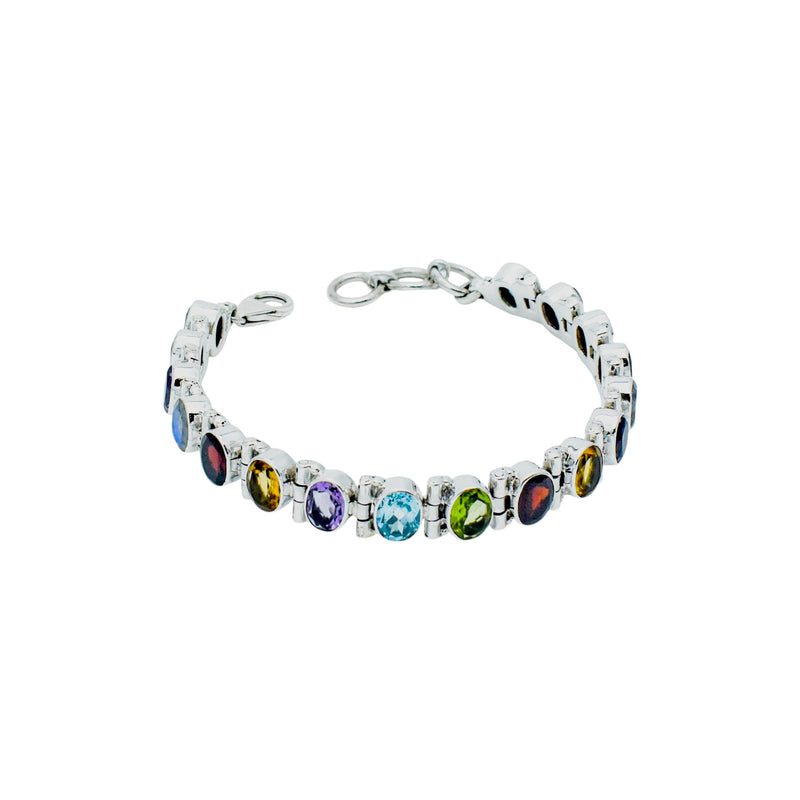 Sterling Silver Multi gemstone Bracelet SSBR62