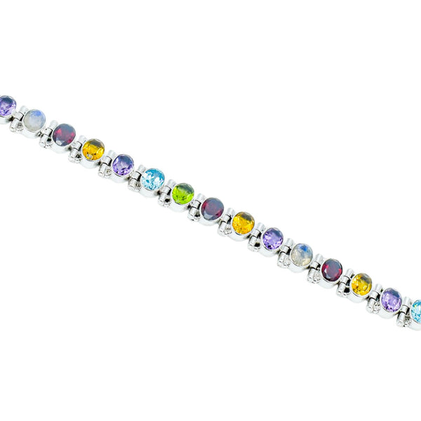 Sterling Silver Multi gemstone Bracelet SSBR62